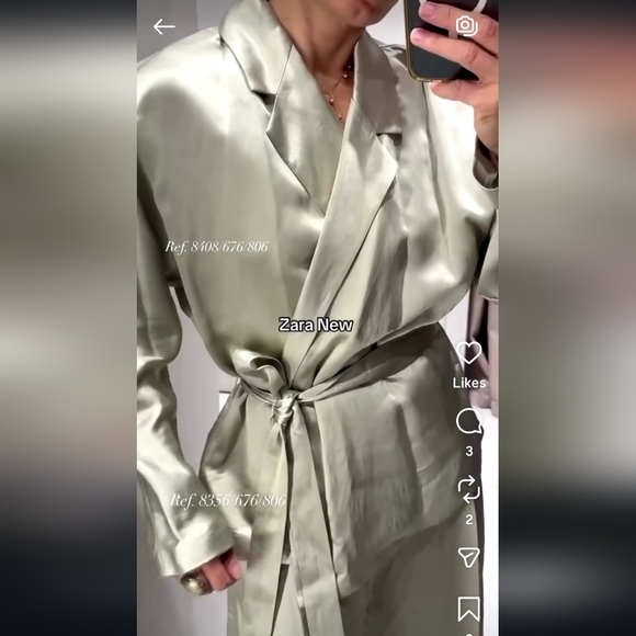 ZW COLLECTION LIMITED EDITION SATIN BELTED BLAZER - Picture 8 of 12